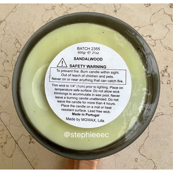 NWT MGWAX Sandalwood Candle Made in Portugal - Picture 6 of 6